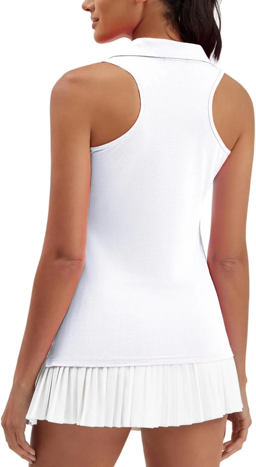Women's Golf Shirts Sleeveles Tennis Polo Racerback Tank Top Athletic T Shirts