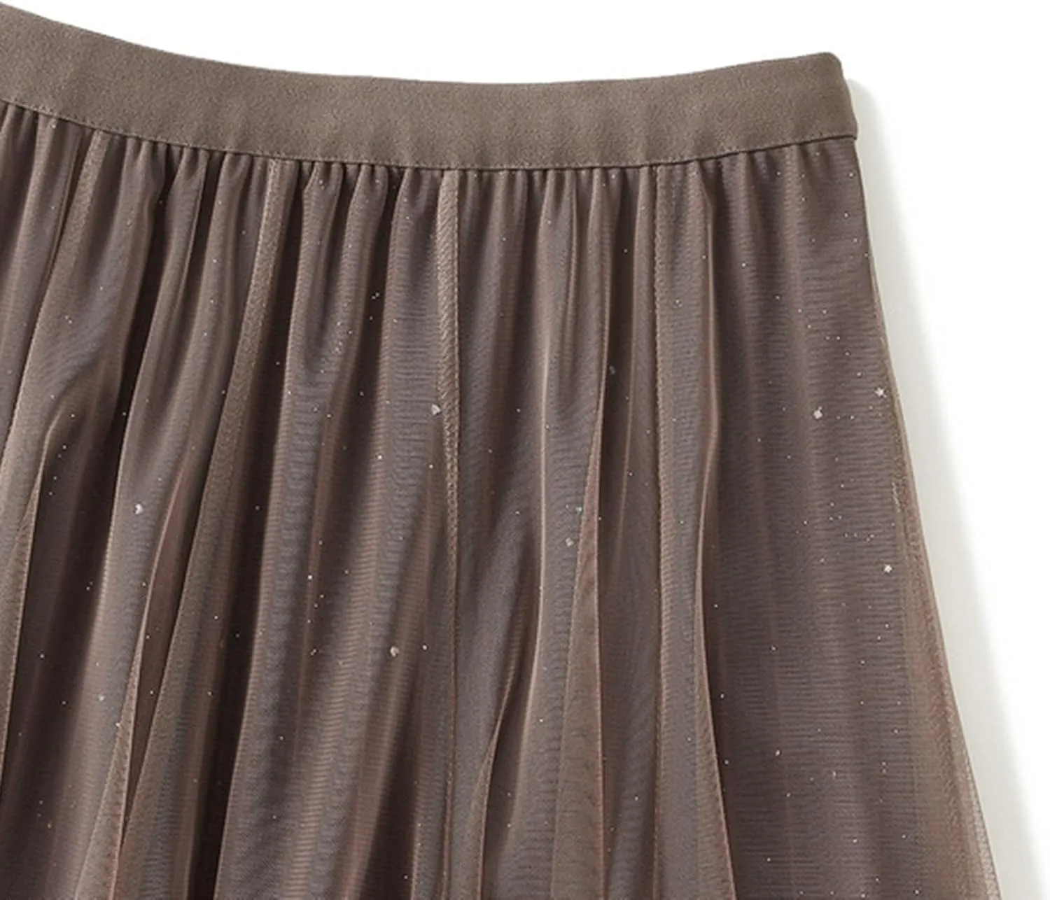 Women's Gradient Color Flowy Chiffon Skirts High Waist A-Line Casual Pleated Party Long Tutu Skirts