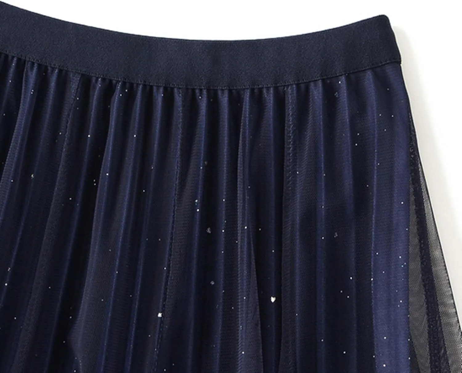 Women's Gradient Color Flowy Chiffon Skirts High Waist A-Line Casual Pleated Party Long Tutu Skirts