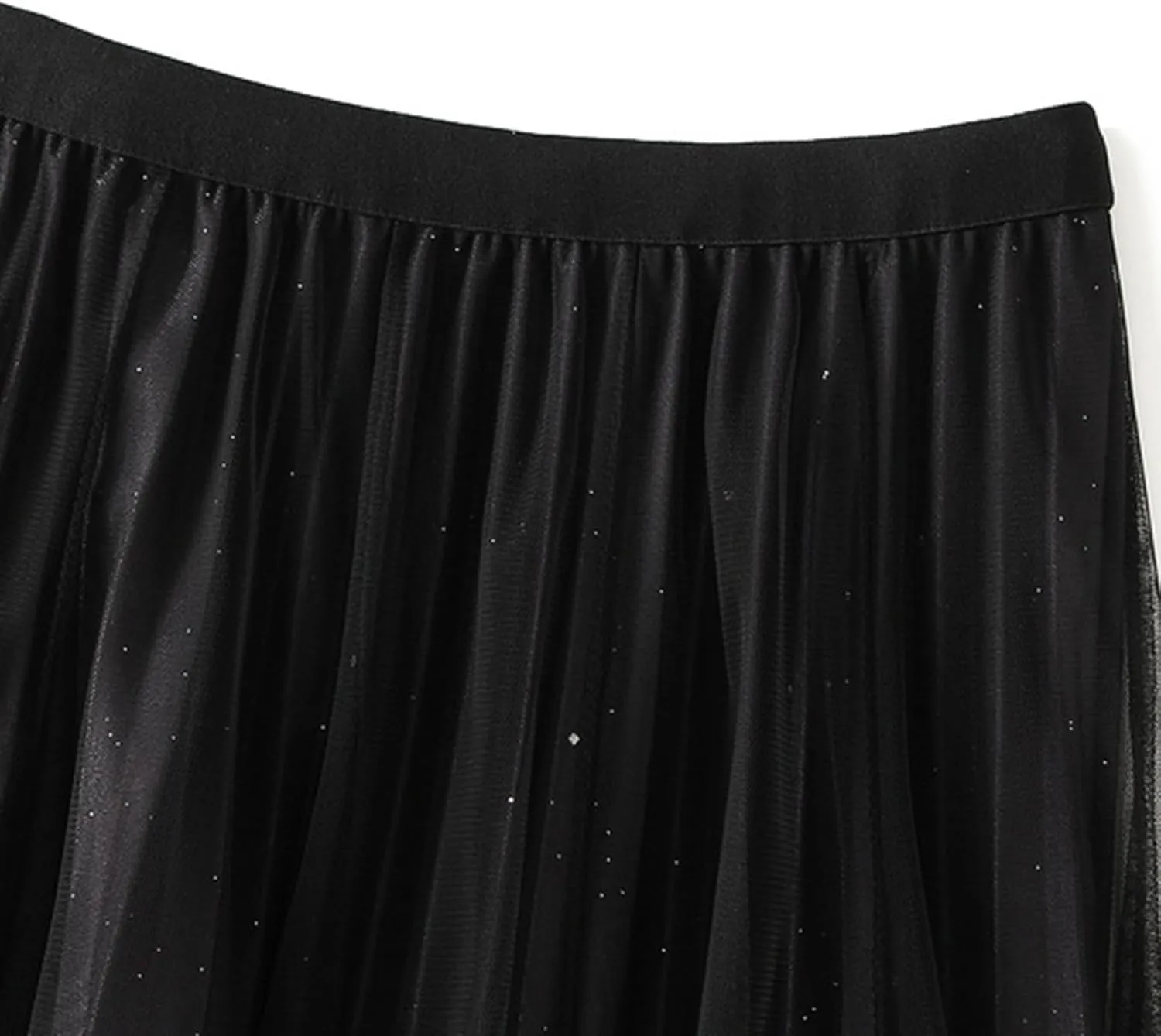 Women's Gradient Color Flowy Chiffon Skirts High Waist A-Line Casual Pleated Party Long Tutu Skirts