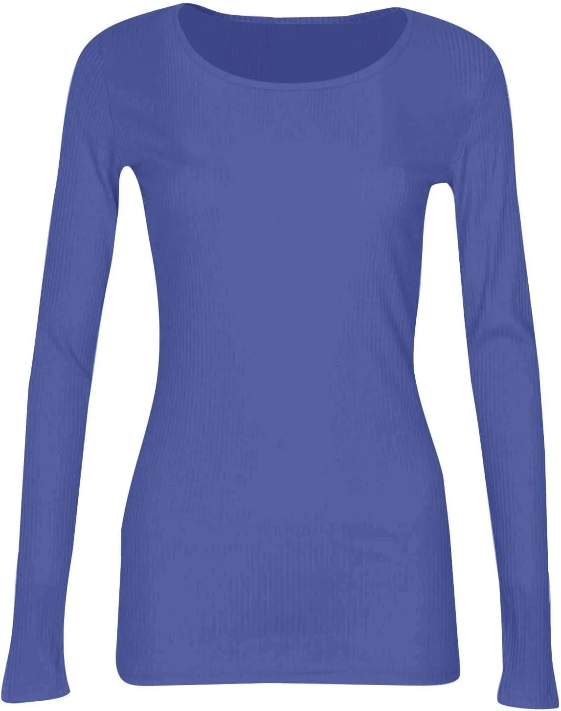 Womens Long Sleeve Crewneck Tops Rib Knit Slim Fit Basic Shirts 2024 Casual T-Shirt Stretchy Going Out Basic Outfits