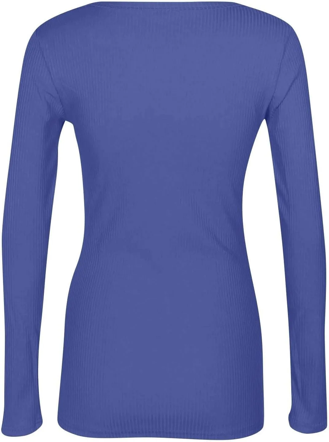 Womens Long Sleeve Crewneck Tops Rib Knit Slim Fit Basic Shirts 2024 Casual T-Shirt Stretchy Going Out Basic Outfits