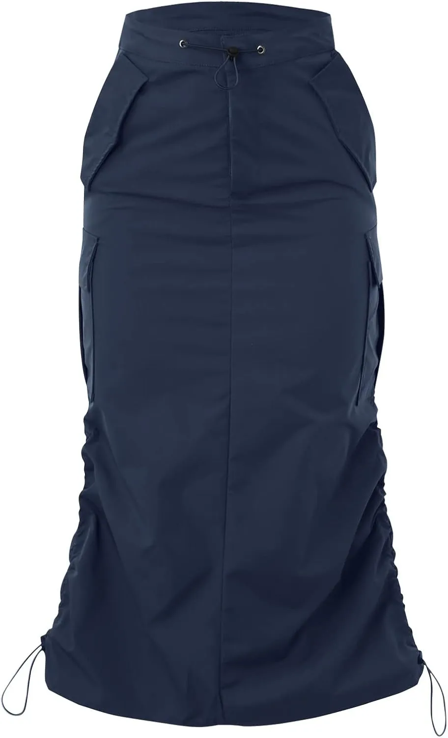 Women's Loose Casual Quick Drying Pleated Drawcord Work Suit Split Skirt Midi Skirt Pleated Cheer Skirt Ankle