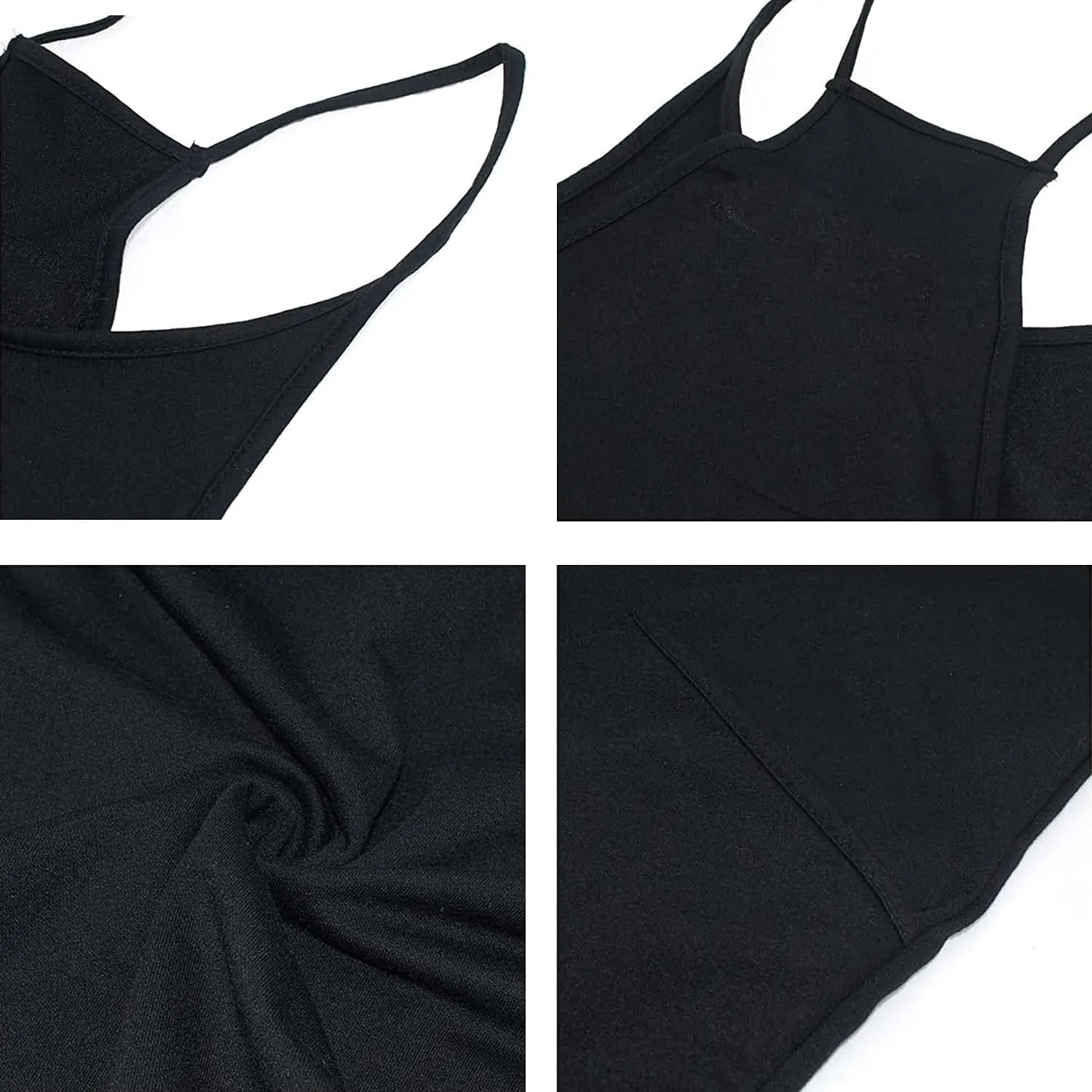 Women's Loose Casual Sleeveless Jumpsuits Adjustable Spaghetti Straps Wide Leg Long Pants V Neck Overalls with Pockets