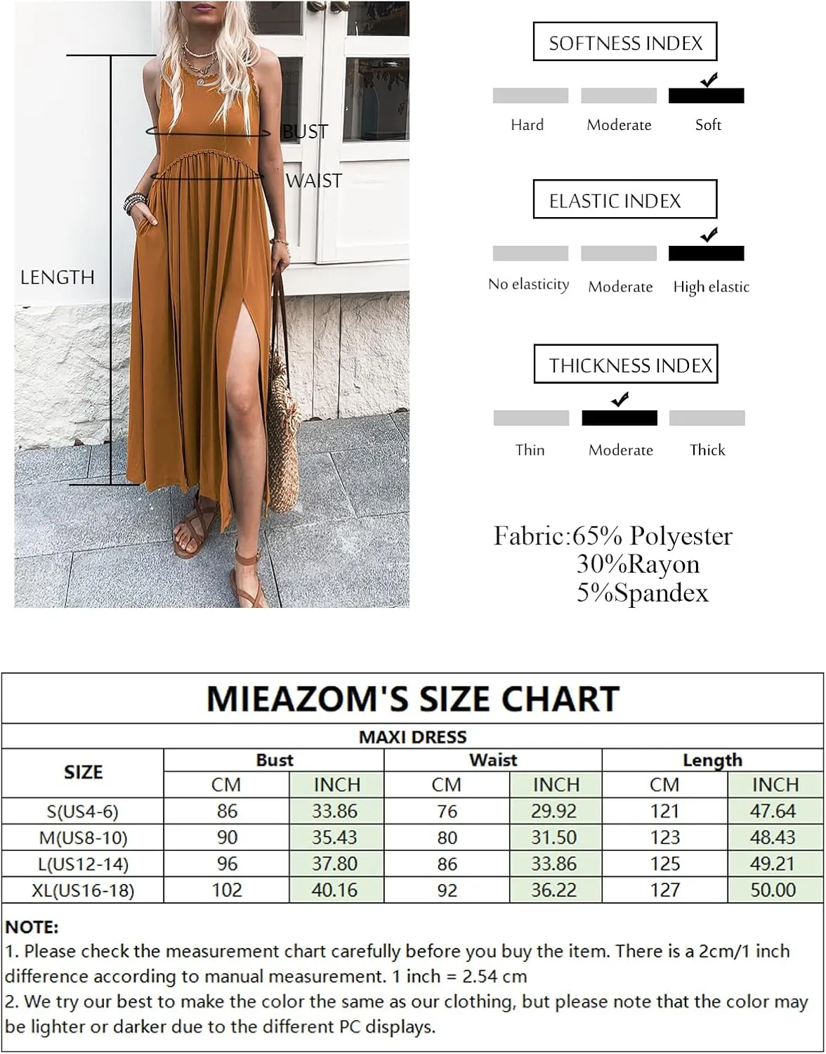 Women's Maxi Dress Summer Sleeveless Crewneck Swing Sundress Casual Loose Long Dresses with Pockets