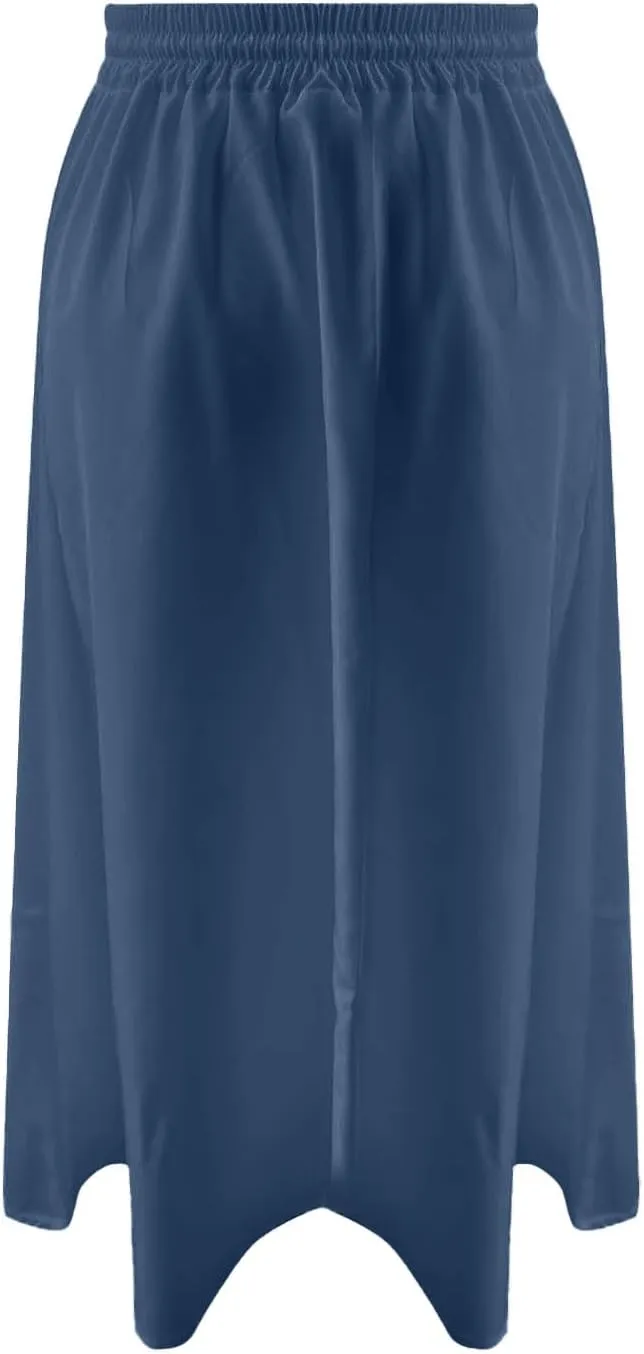 Womens Pleated A Line Midi Skirt with Pockets Elastic High Waisted Boho Casual Fashion Loose Fit Elegant Skirts