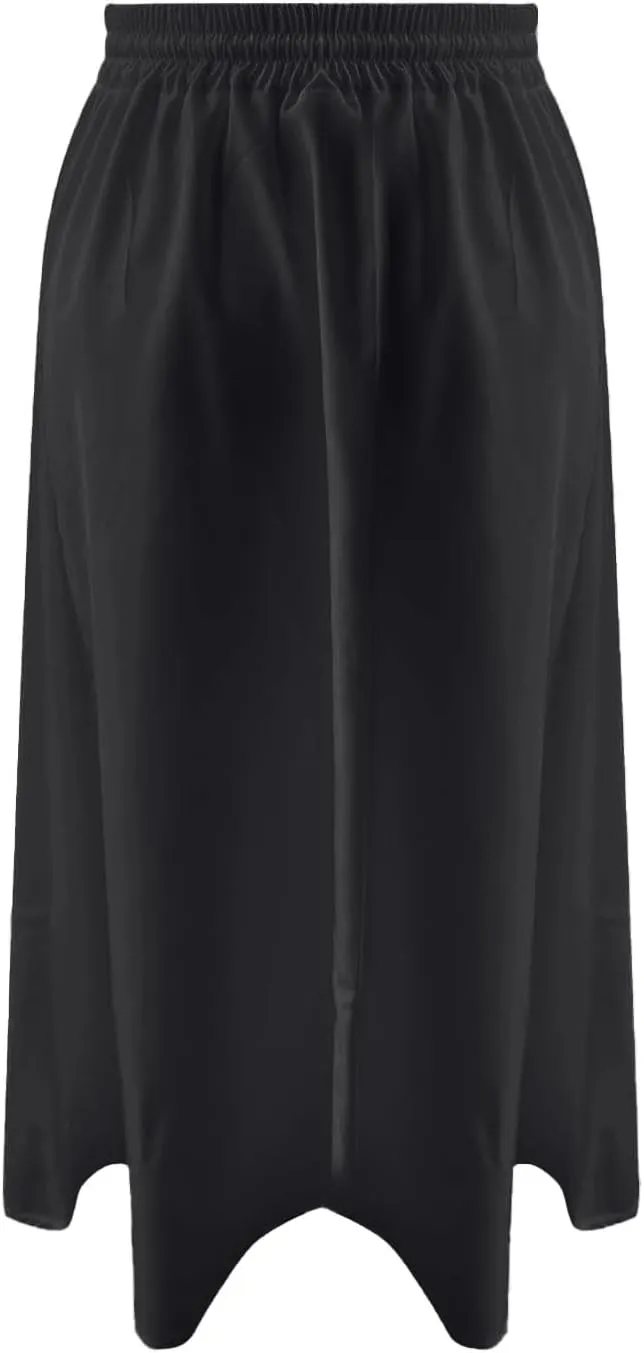 Womens Pleated A Line Midi Skirt with Pockets Elastic High Waisted Boho Casual Fashion Loose Fit Elegant Skirts