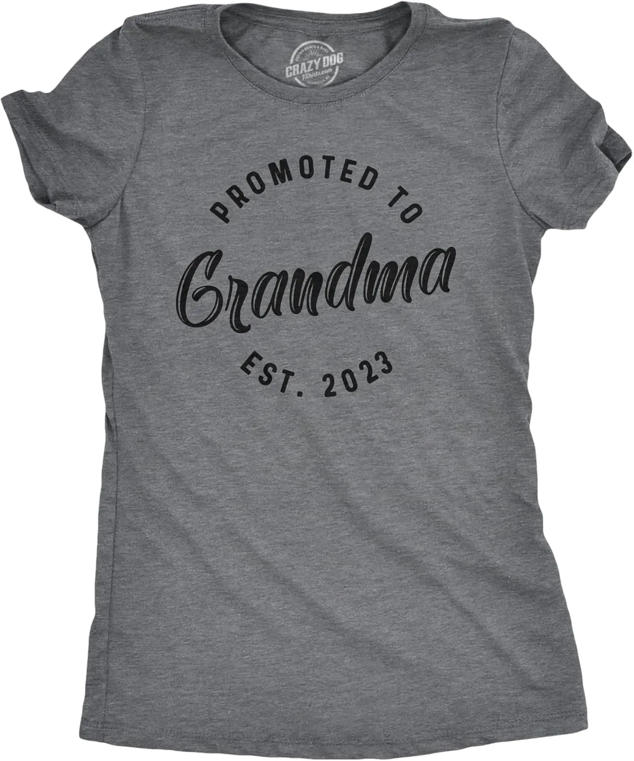 Womens Promoted to Grandma Est 2025, 2024, or 2023 T Shirt Funny New Baby Family Grandmother Tee