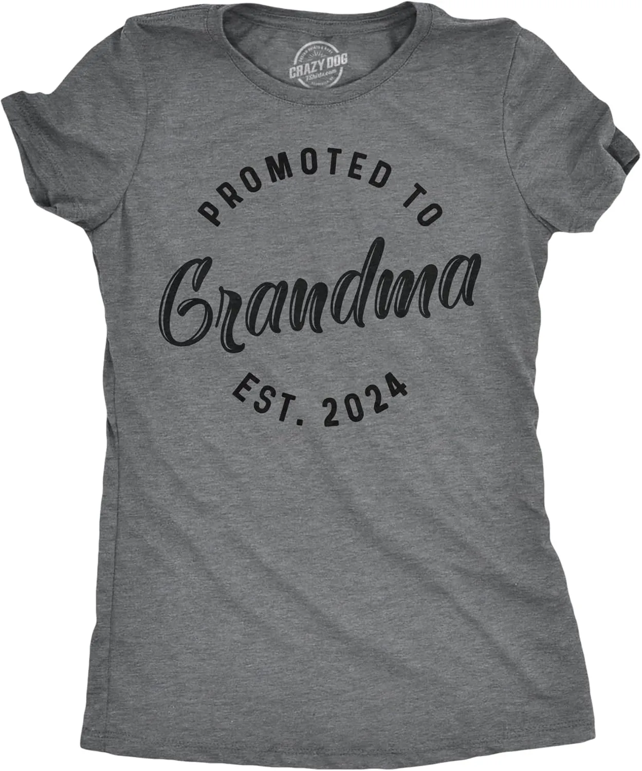 Womens Promoted to Grandma Est 2025, 2024, or 2023 T Shirt Funny New Baby Family Grandmother Tee