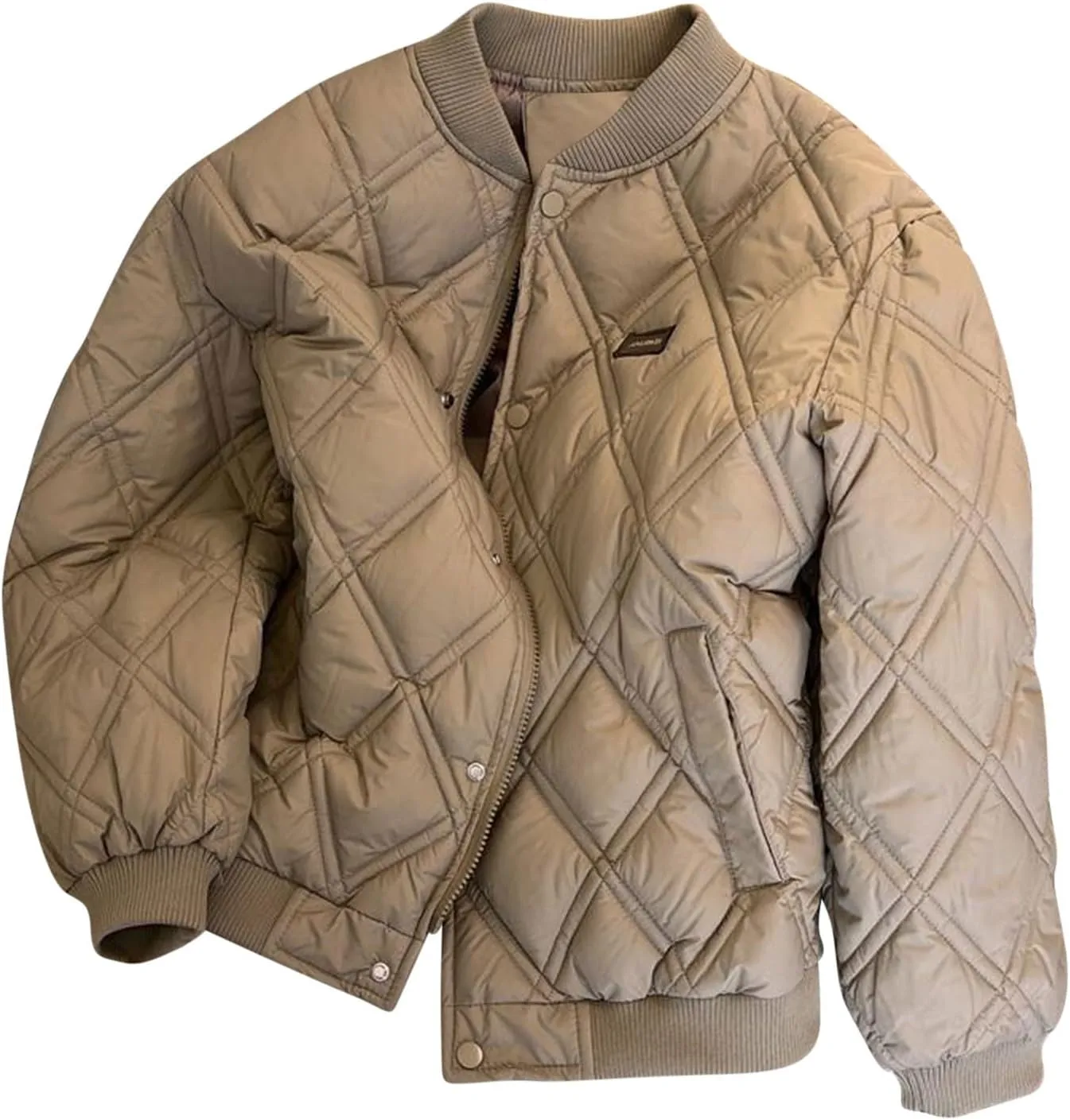 Women's Quilted Jackets Lightweight Button Down Winter Down Coats Trendy Oversized Casual Bomber Jacket with Pockets