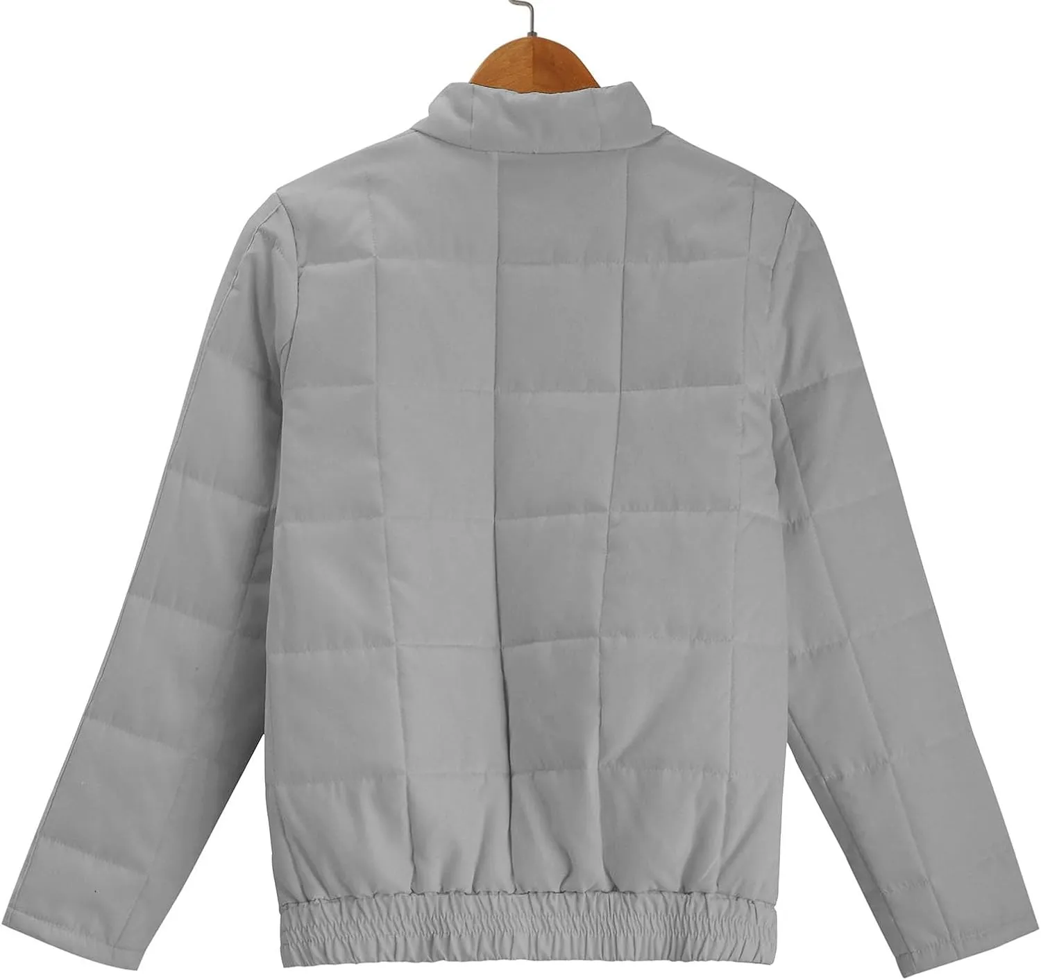 Women's Quilted Puffer Jacket Zip Up Oversized Lightweight Stand Collar Padded Down Coat Winter Loose Warm Outerwear