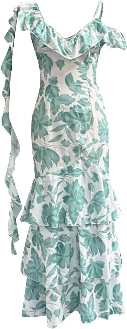 Women's Strapless Dress Ruched Bodycon Mini Dress Ruffle Hem Party Cocktail Short Dresses Blue