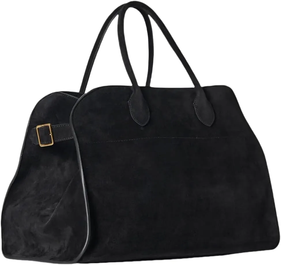 Women's Suede Tote Bag  Large-Capacity Vintage Satchel, Brown Top-Handle Bag for Work and Travel