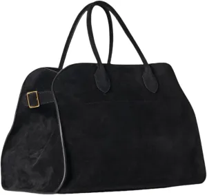 Women's Suede Tote Bag  Large-Capacity Vintage Satchel, Brown Top-Handle Bag for Work and Travel