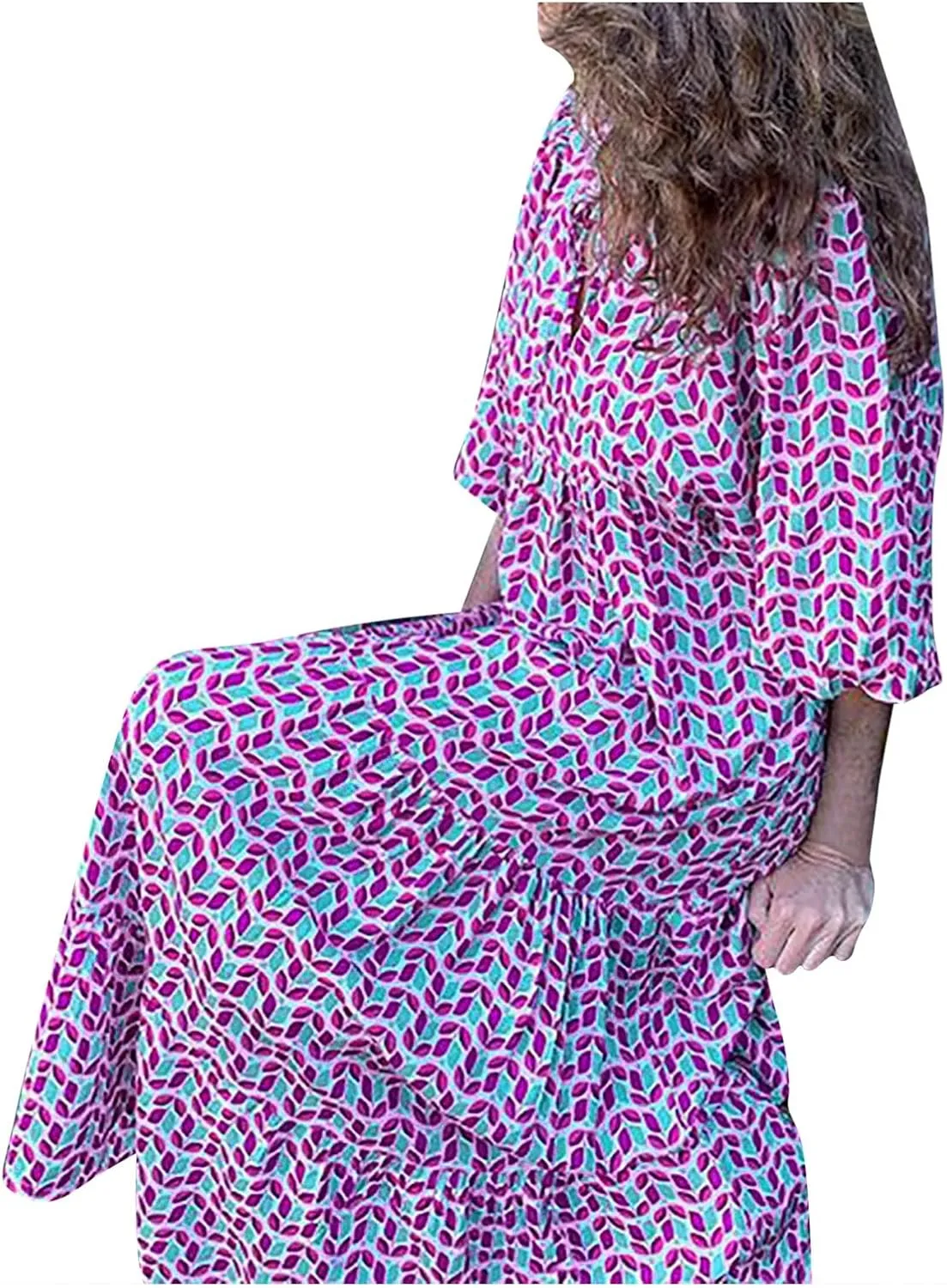 Womens Sundress Pleated Ruffle Maxi Dresses Pretty Garden Dresses for Women Long Puff Sleeve Skirt Vacation Summer 2025