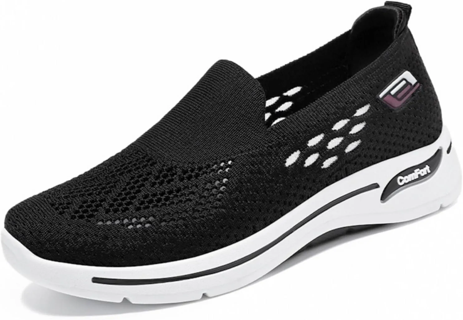 Women's Woven Orthopedic Breathable Soft Shoes Arch Support Anti-Skid Sports Sole Go Walking Slip on Diabetic Foam Hands Sneakers Daily Walk Knit Lightweight Comfortable Nurse Work Travel