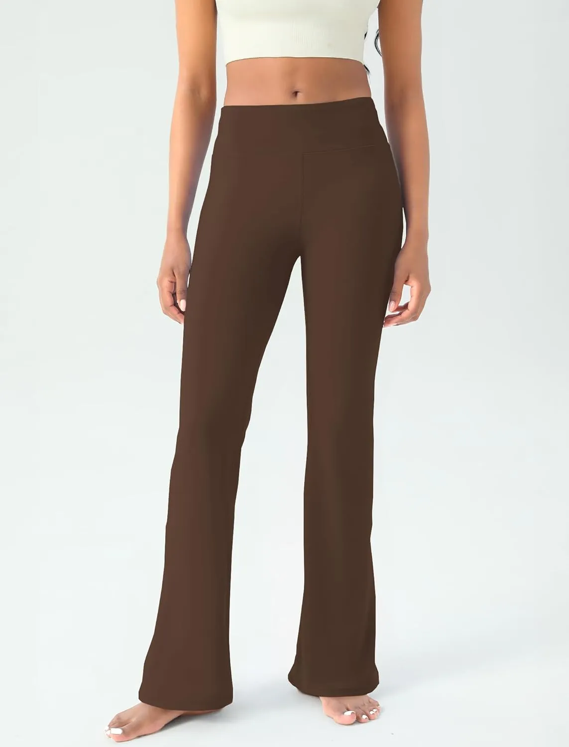 Women's Yoga Pants Bootcut Flare Leggings Flared Bell Bottom Leggings High-Waisted Workout Pants Tummy Control