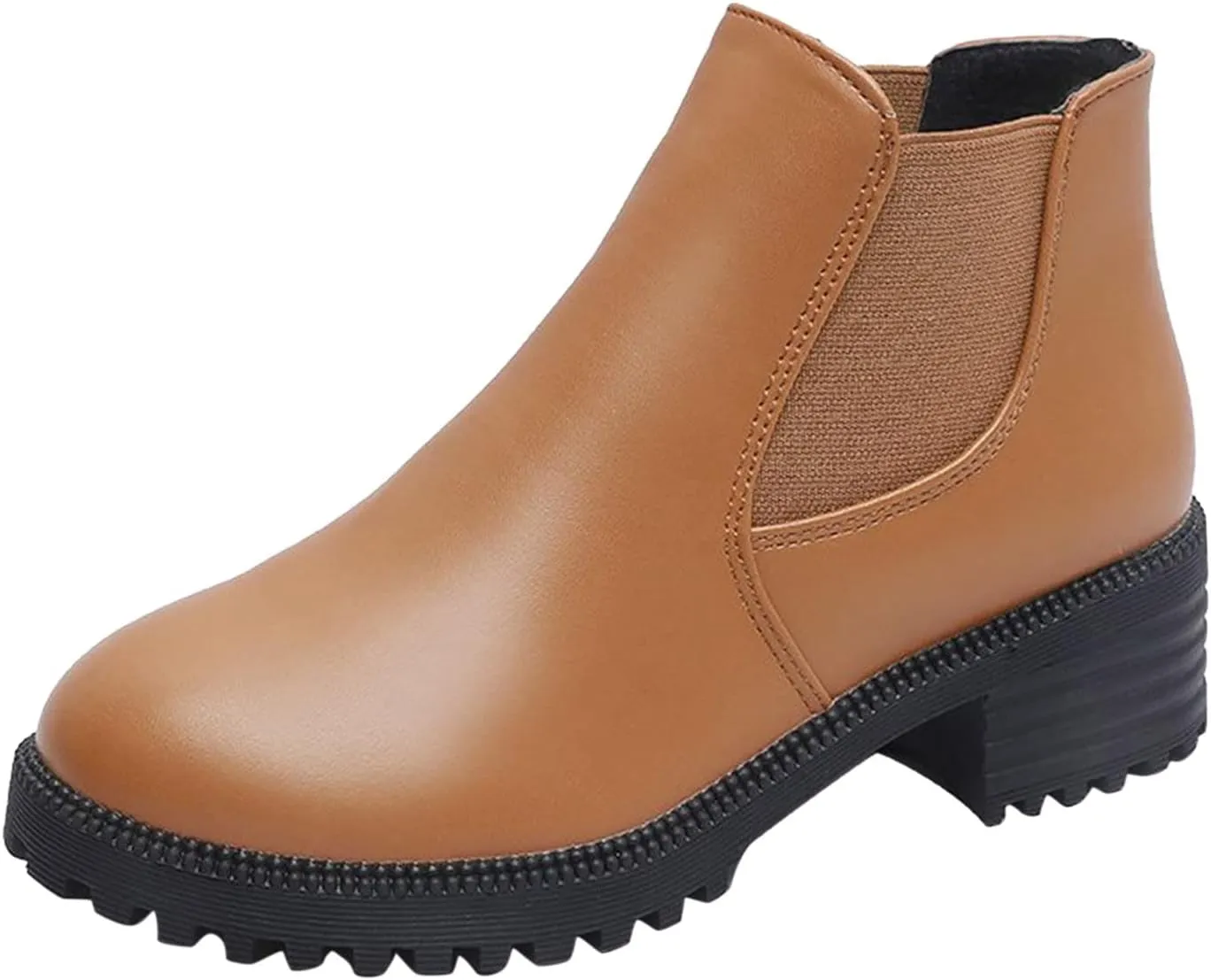Work Boots for Women Ankle Platform Booties for Women Women's Casual Boots Womens Work Boot Lightweight Breathable Pointed Toe Stacked Mid Heel