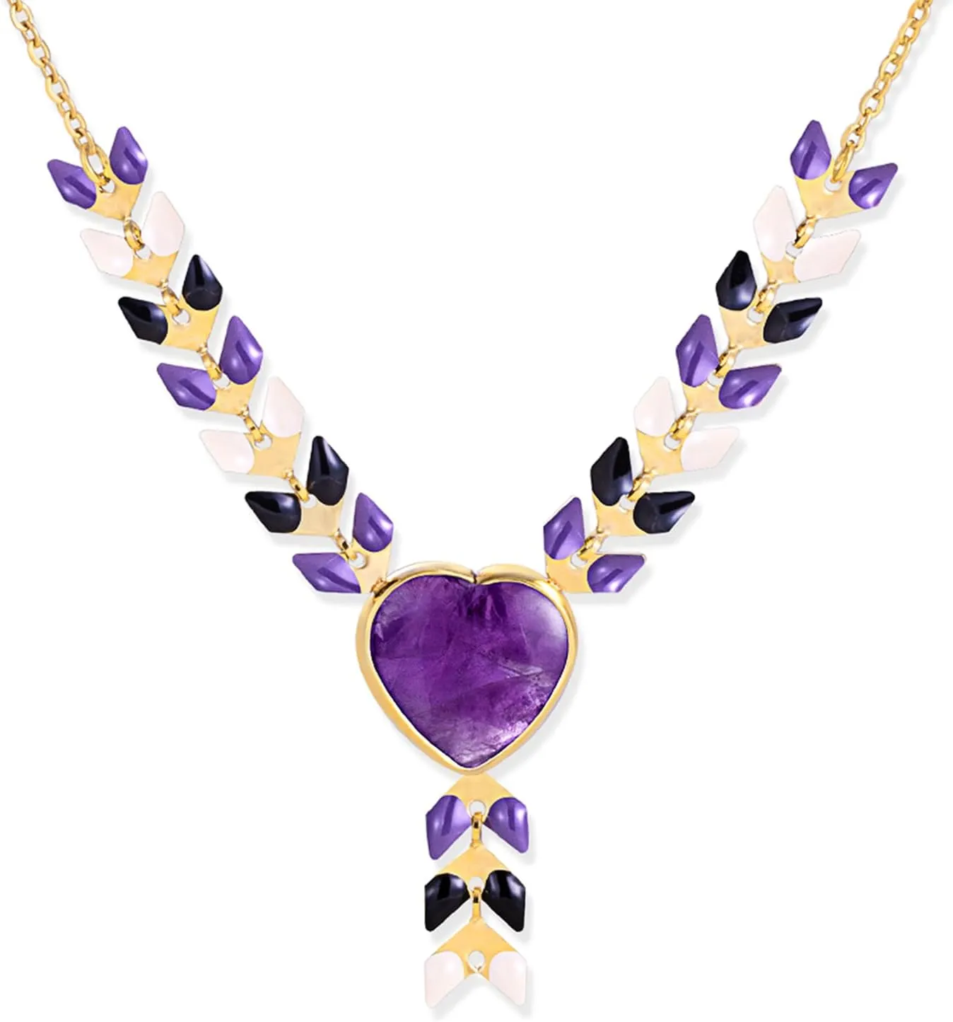 Wrangler Gold Statement Y Necklace for Women Boho 14K Plated Natural Stone Western Country Jewelry