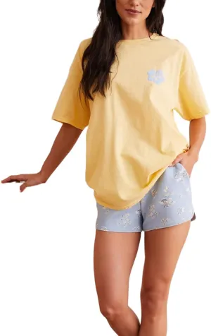 Y2k Oversized Graphic Shirts Floral Women Short Sleeve Baggy Vintage Tees Teens Crewneck Tops Coastal Aesthetic