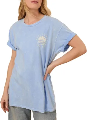 Y2k Oversized Graphic Shirts Floral Women Short Sleeve Baggy Vintage Tees Teens Crewneck Tops Coastal Aesthetic