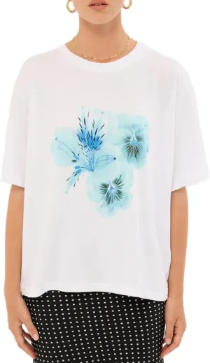 Y2k Oversized Graphic T Shirt for Women Teen Girl Floral Short Sleeve Loose Fit Tees Vintage Aesthetic Baggy Top