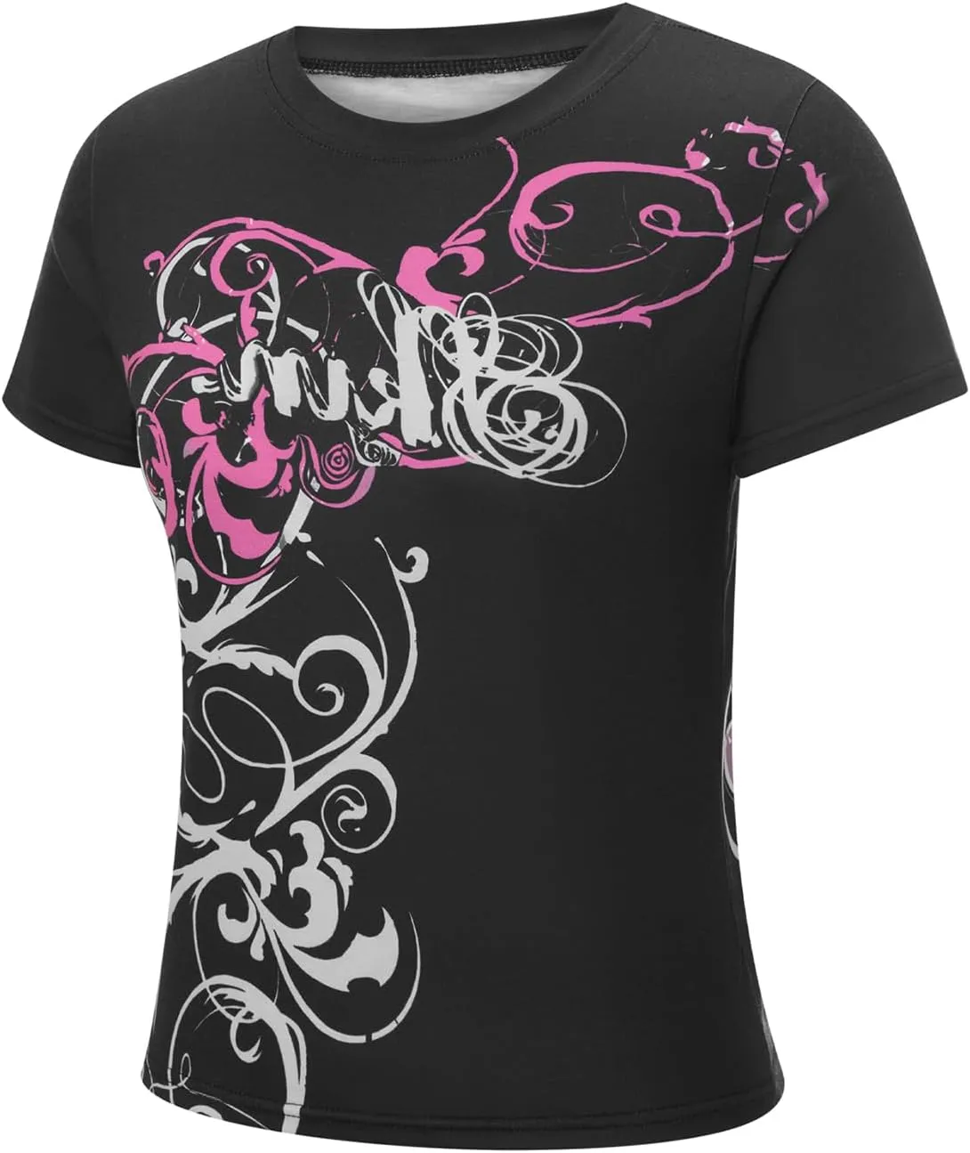 Y2k Shirts for Women Teens Girls 2000s Vintage Short Sleeve Shirt Tops Fairy Grunge Punk Goth Baggy Graphic Tees