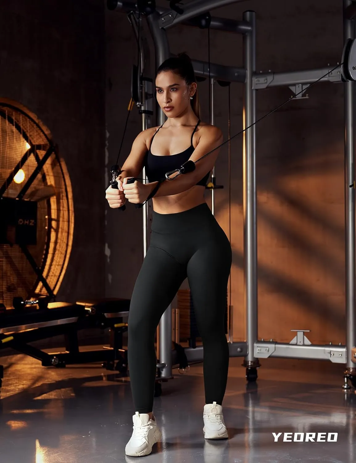 YEOREO Liz Scrunch Workout Leggings for Women High Waisted Butt Lifting V Back Waist Seamless Gym Yoga Leggings
