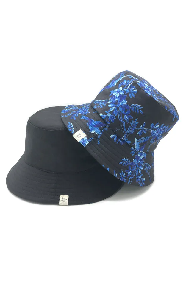 YHU210071 Reversible Oriental Floral Print Cotton Bucket Hat