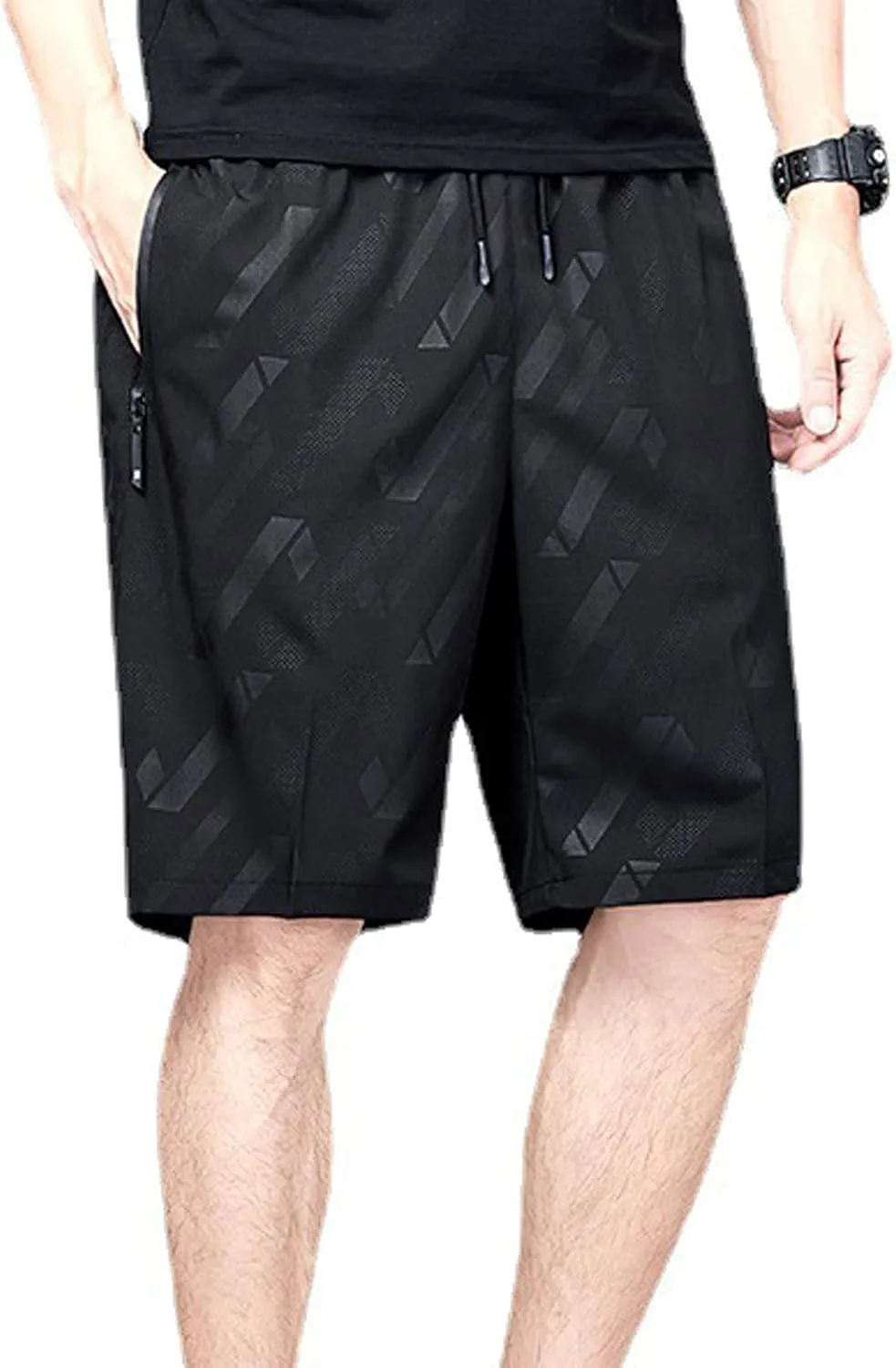 Ymosrh Men's Shorts Summer Ice Silk Quick-Drying Elastic Sports Leisure Plus Size Beach Shorts for, M-7XL