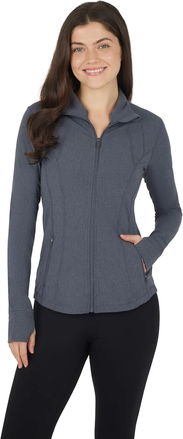 Yogalicious Womens Ultra Soft Lightweight Full Zip Yoga Jacket with Pockets
