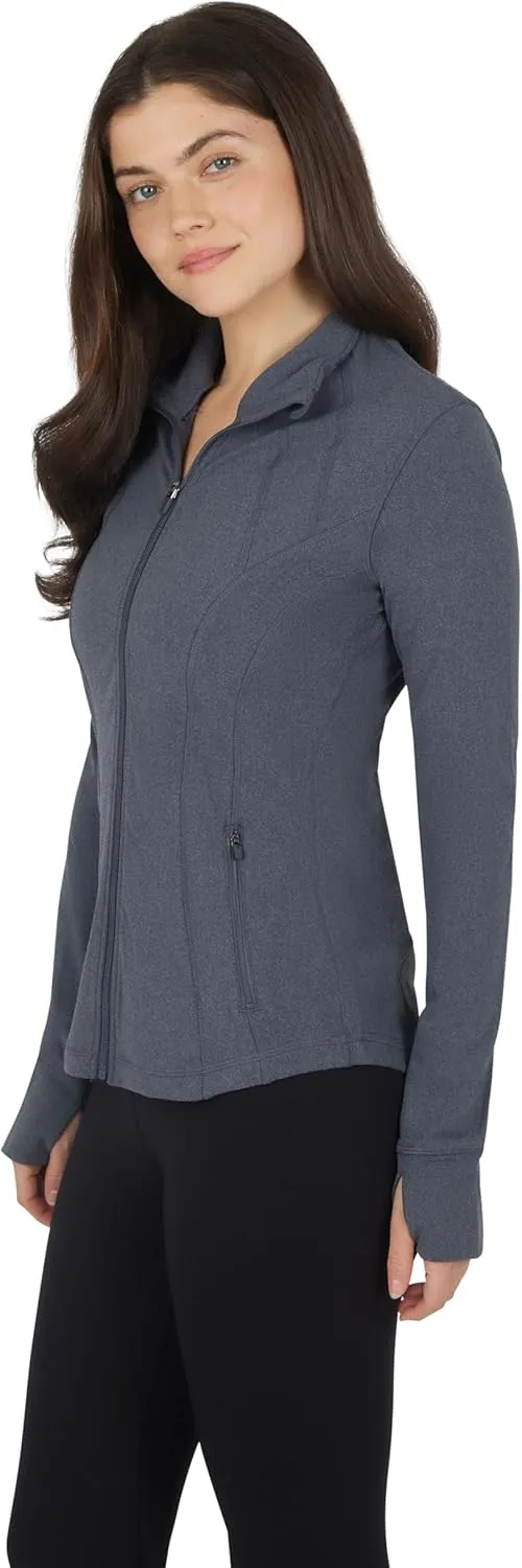Yogalicious Womens Ultra Soft Lightweight Full Zip Yoga Jacket with Pockets