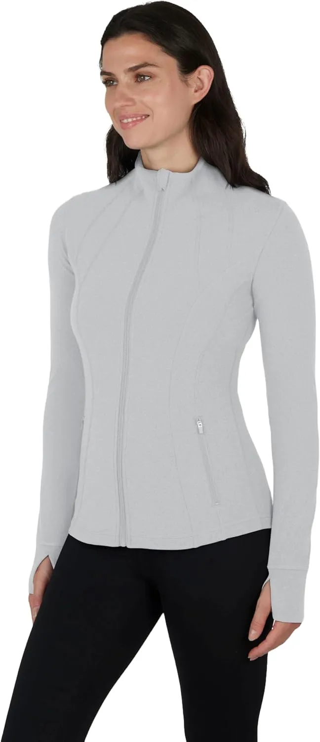 Yogalicious Womens Ultra Soft Lightweight Full Zip Yoga Jacket with Pockets