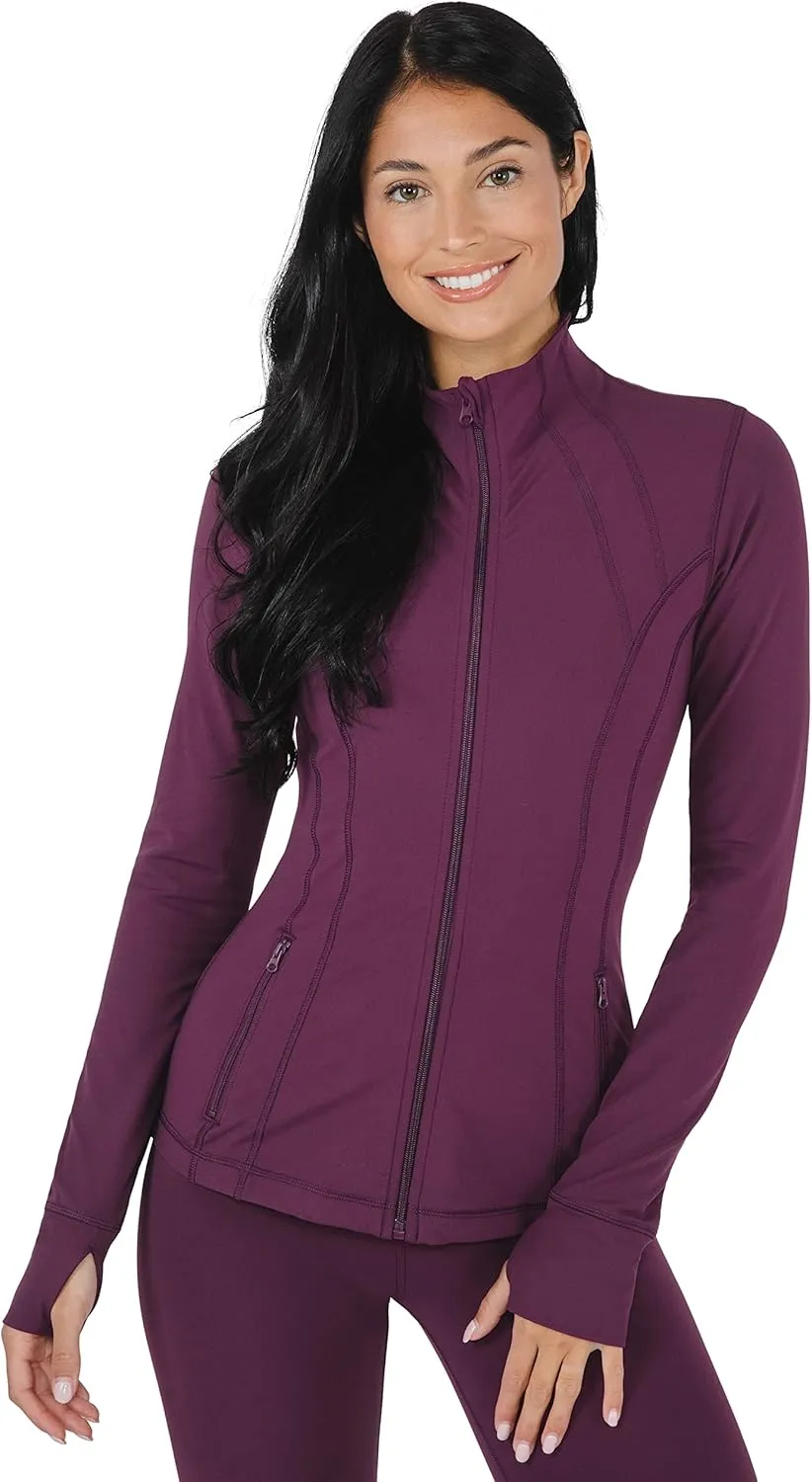 Yogalicious Womens Ultra Soft Lightweight Full Zip Yoga Jacket with Pockets