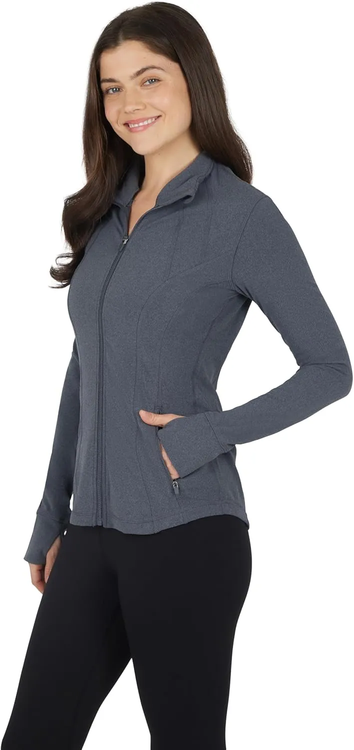 Yogalicious Womens Ultra Soft Lightweight Full Zip Yoga Jacket with Pockets