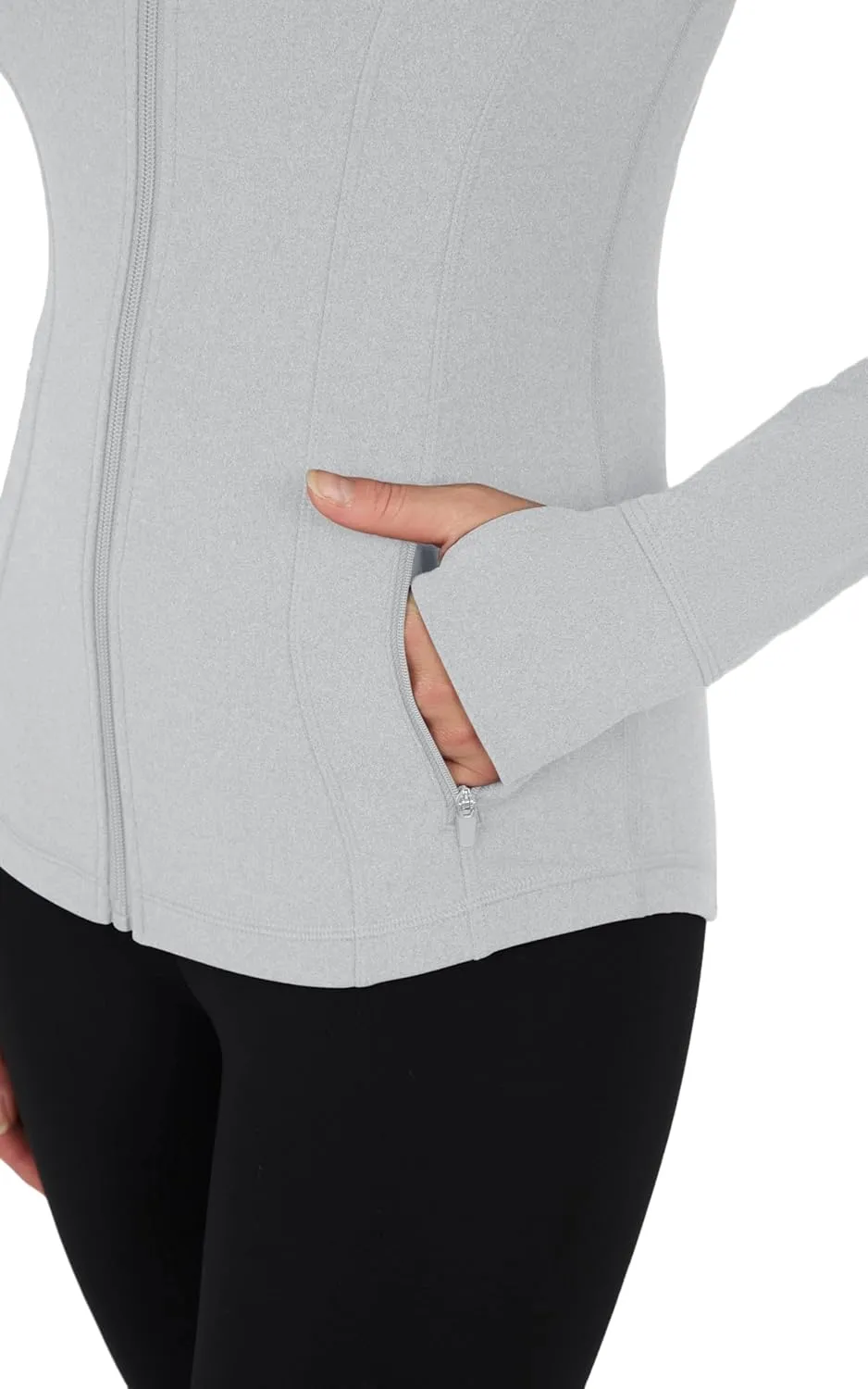 Yogalicious Womens Ultra Soft Lightweight Full Zip Yoga Jacket with Pockets