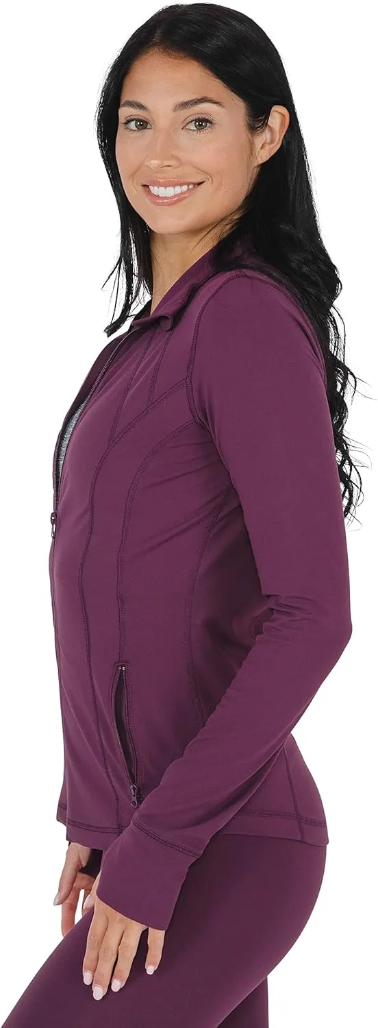 Yogalicious Womens Ultra Soft Lightweight Full Zip Yoga Jacket with Pockets