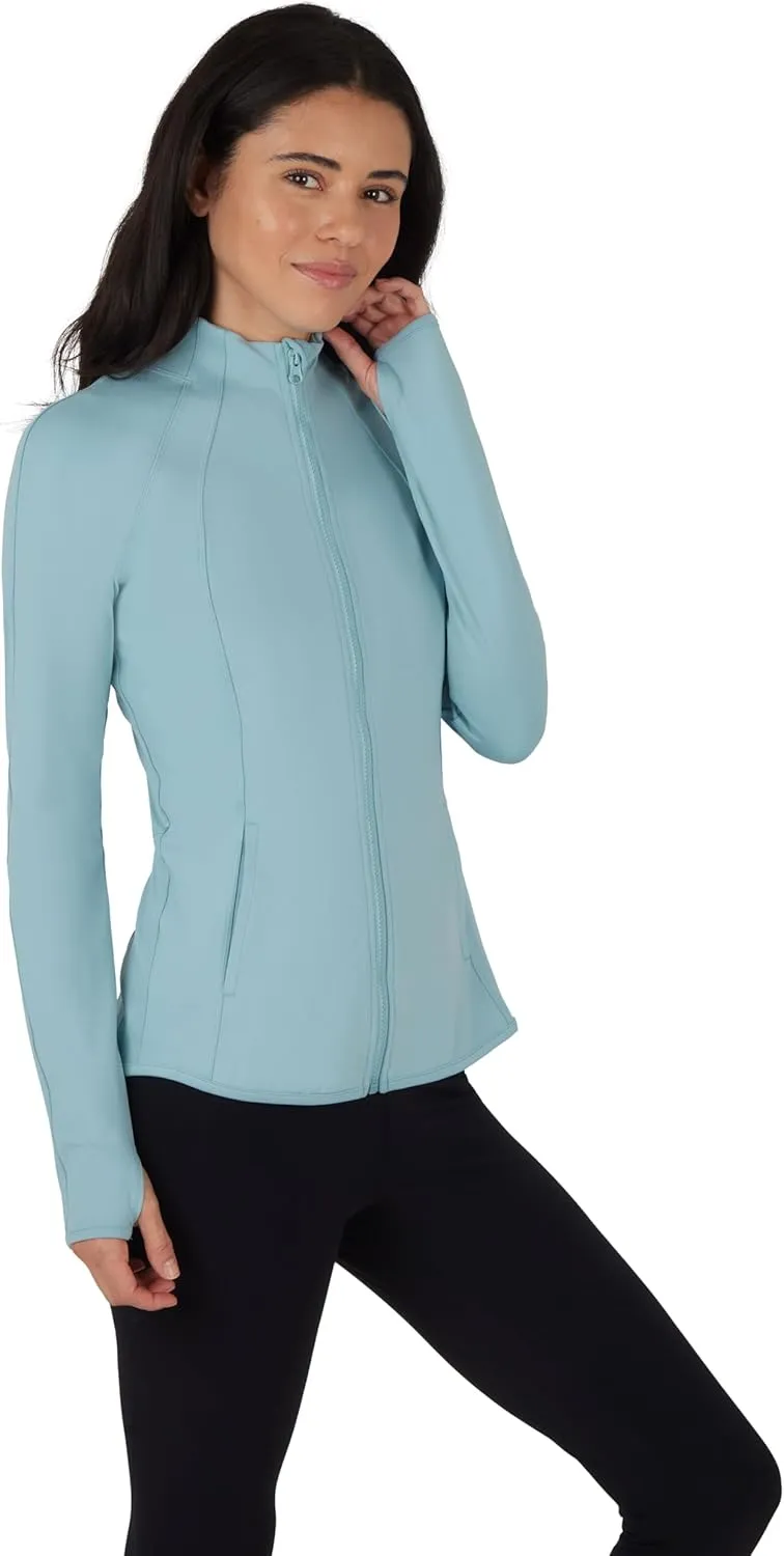 Yogalicious Womens Ultra Soft Lightweight Full Zip Yoga Jacket with Pockets