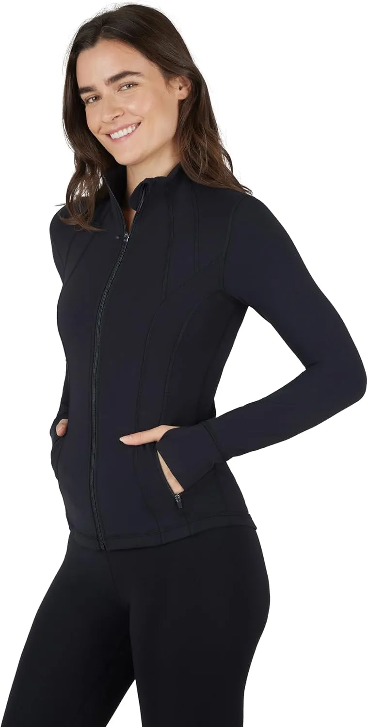 Yogalicious Womens Ultra Soft Lightweight Full Zip Yoga Jacket with Pockets