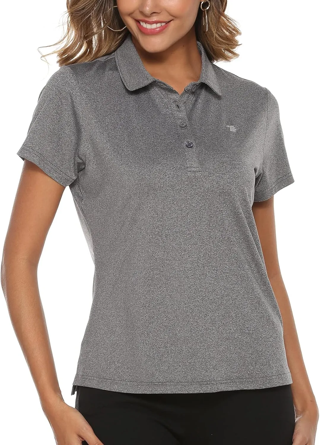 YSENTO Women Golf Shirts Clothes Dry Fit Short Sleeve Moisture Wicking Collared Polo Shirts Tops Apparel